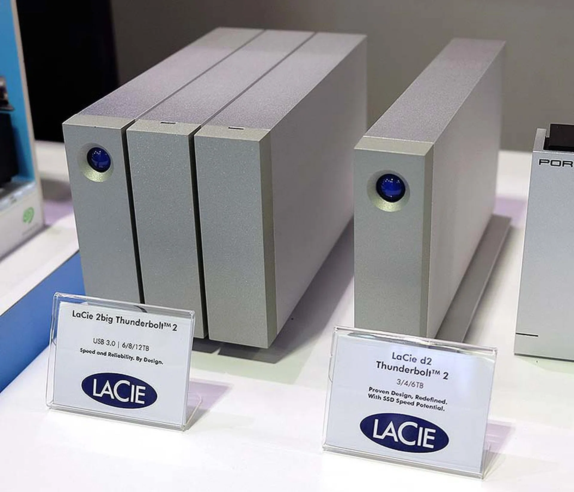 For desktop users, there's the LaCie d2 Thunderbolt 2 and the RAID-capable 2big Thunderbolt 2. Prices begin at $499 for a 3TB d2 Thunderbolt 2 and top out at $929 for a 6TB 2big Thunderbolt 2.