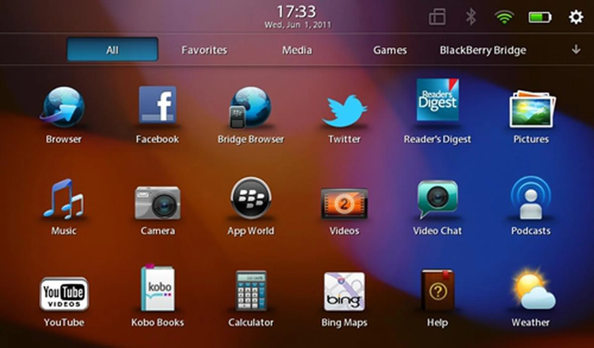 The BlackBerry tablet OS is designed to be touchscreen friendly.