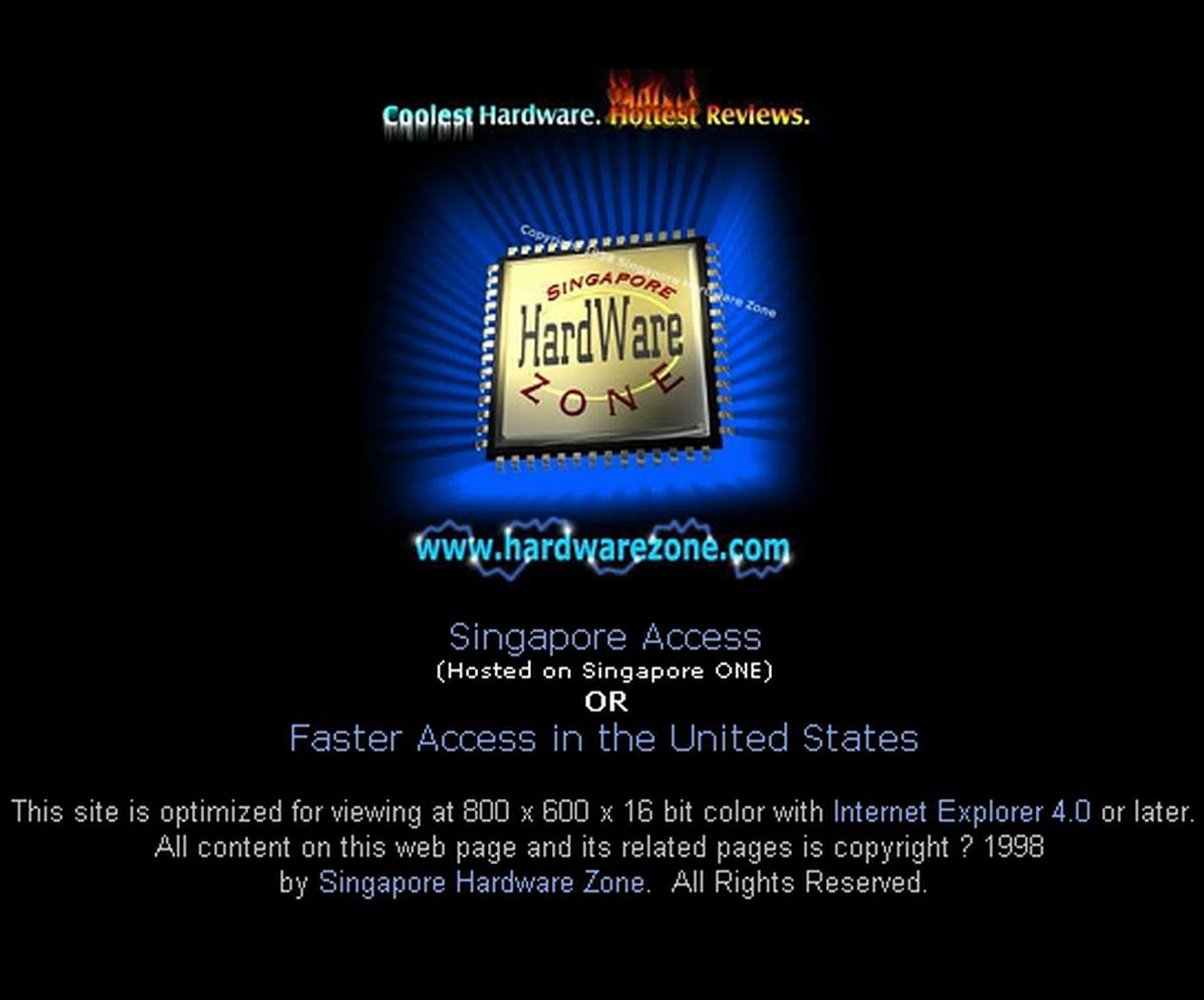  The old Singapore Hardware Zone logo and landing page when www.hardwarezone.com was first launched. This is should bring back fond memories to the old-timers.  