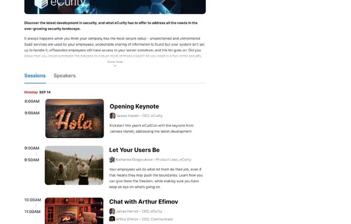 There will be a Zoom Events page. Image courtesy of Zoom. 