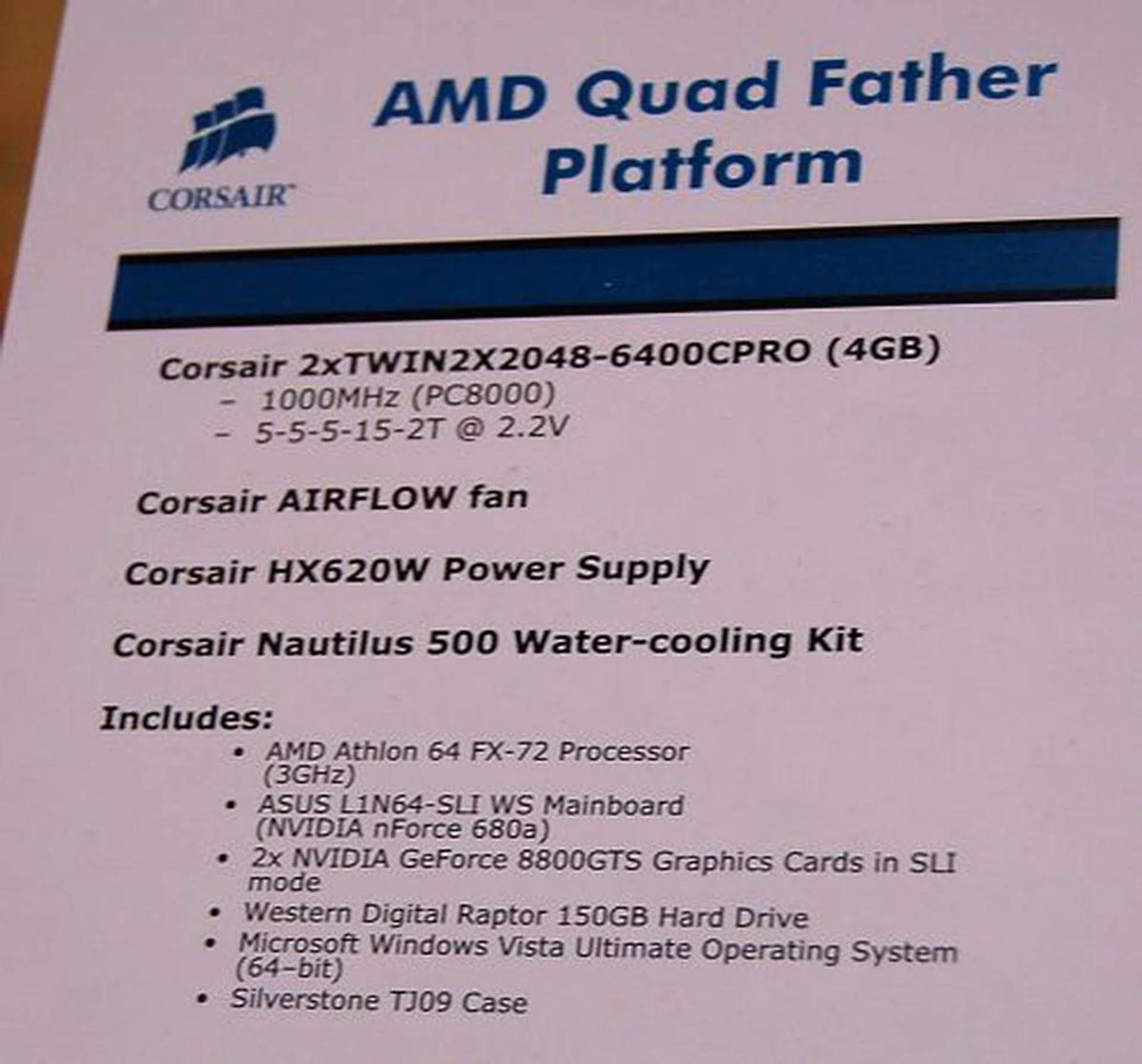  Here's the specs of the system and note that there were actually multiple hard drives, not just one and the system was running 3DMark06 continuously, something which we do as well for our power and temperature testing as we've found this standard benchie to be plenty taxing - if you set the configuration correct of course.  