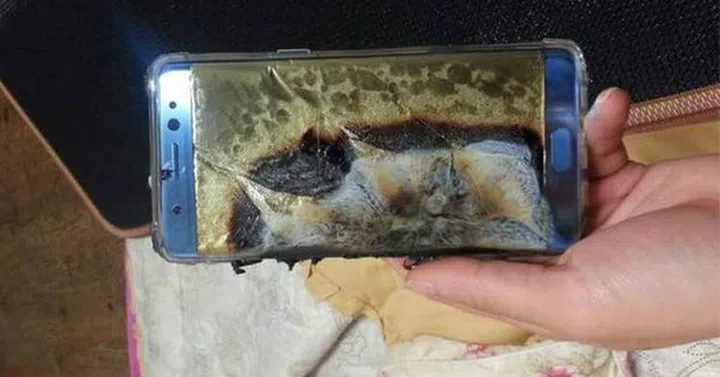 This image of a burnt Note7 first appeared on Baidu.