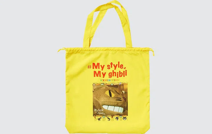 Each purchase from the #My style, My ghibli will also come with a free pocketable tote bag, coming either in white or yellow. (Image source: UNIQLO)