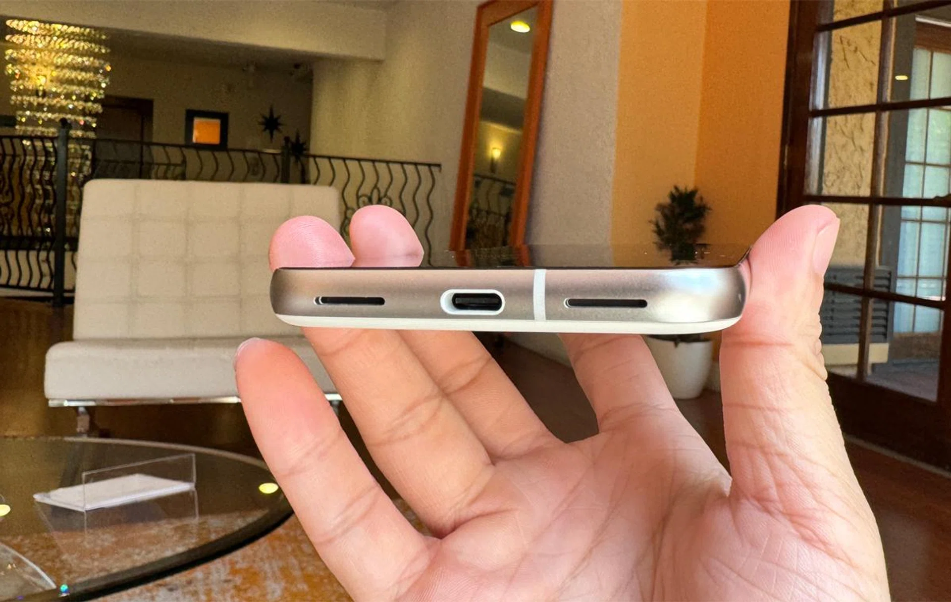 Google Pixel 8a's USB-C port.