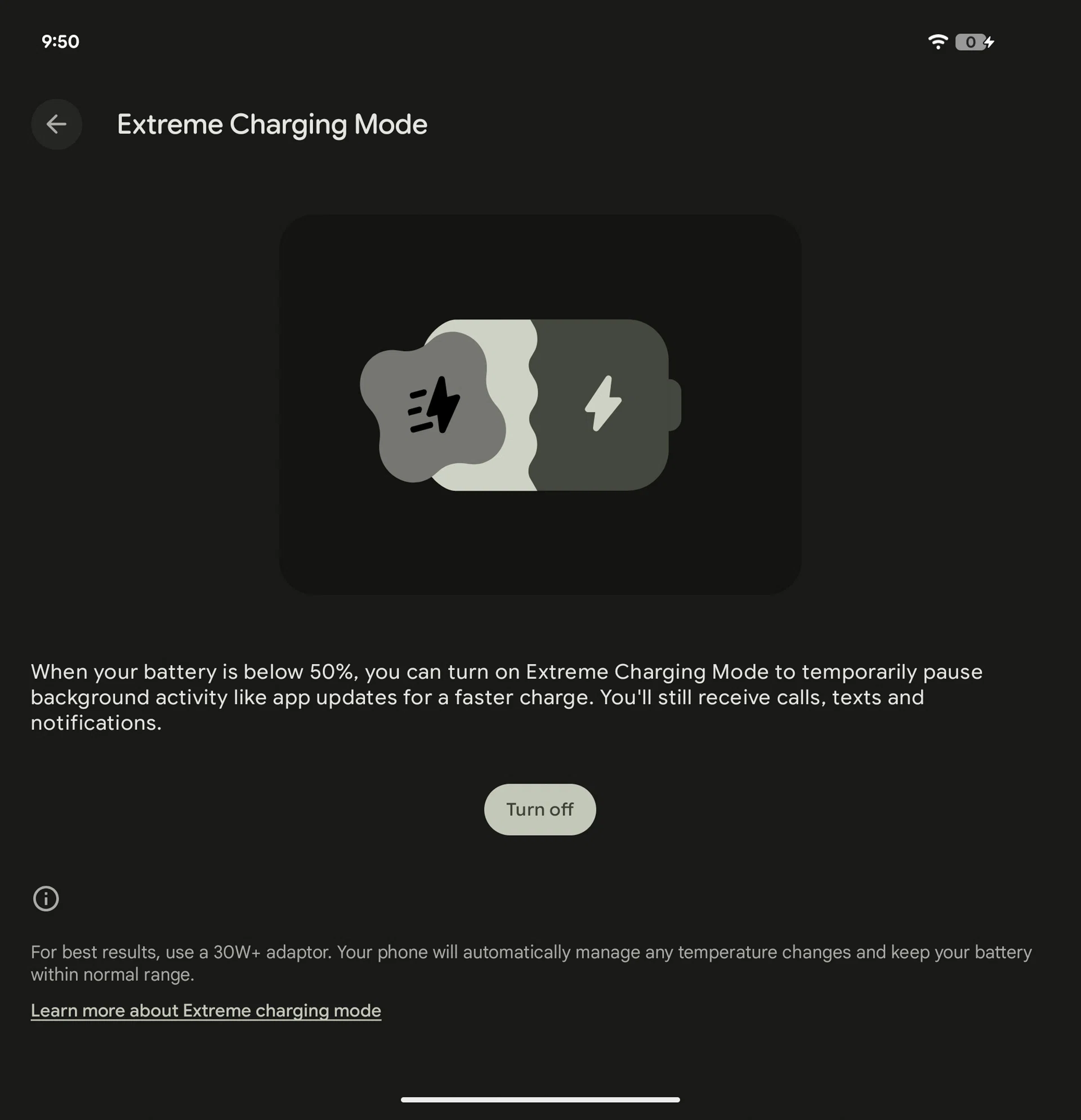 Google Pixel 11 Pro Fold Extreme Charging Mode