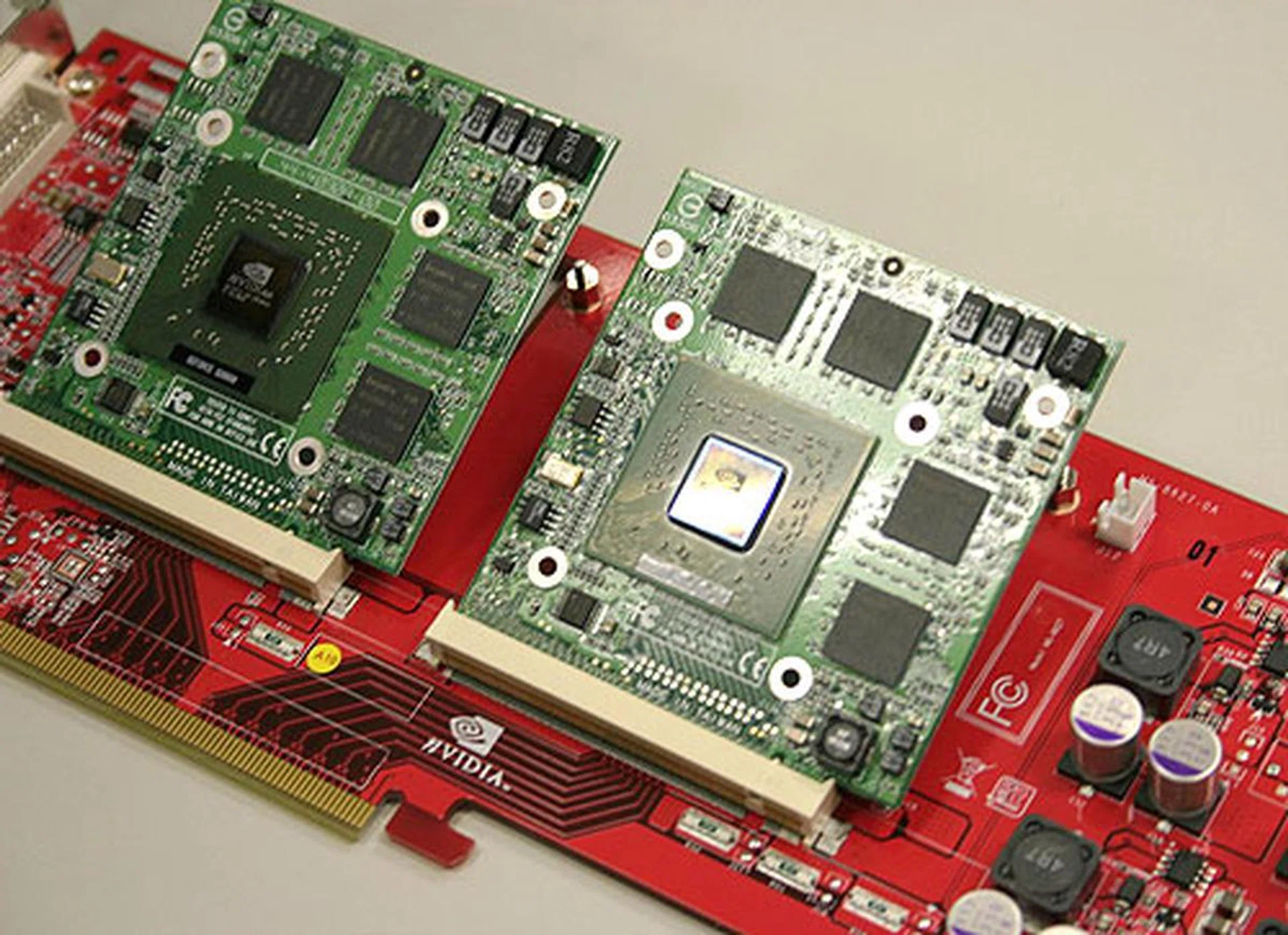 This is not the final installed position. The cards will be fully parallel with the base card when properly installed. The screws on the base card will securely lock the cards in place.