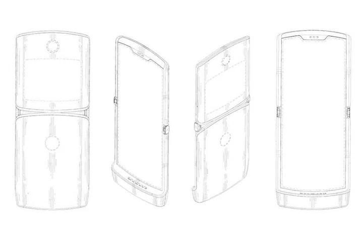 A patent filing for a smartphone with foldable display. <br>Image source: Motorola Mobility LLC