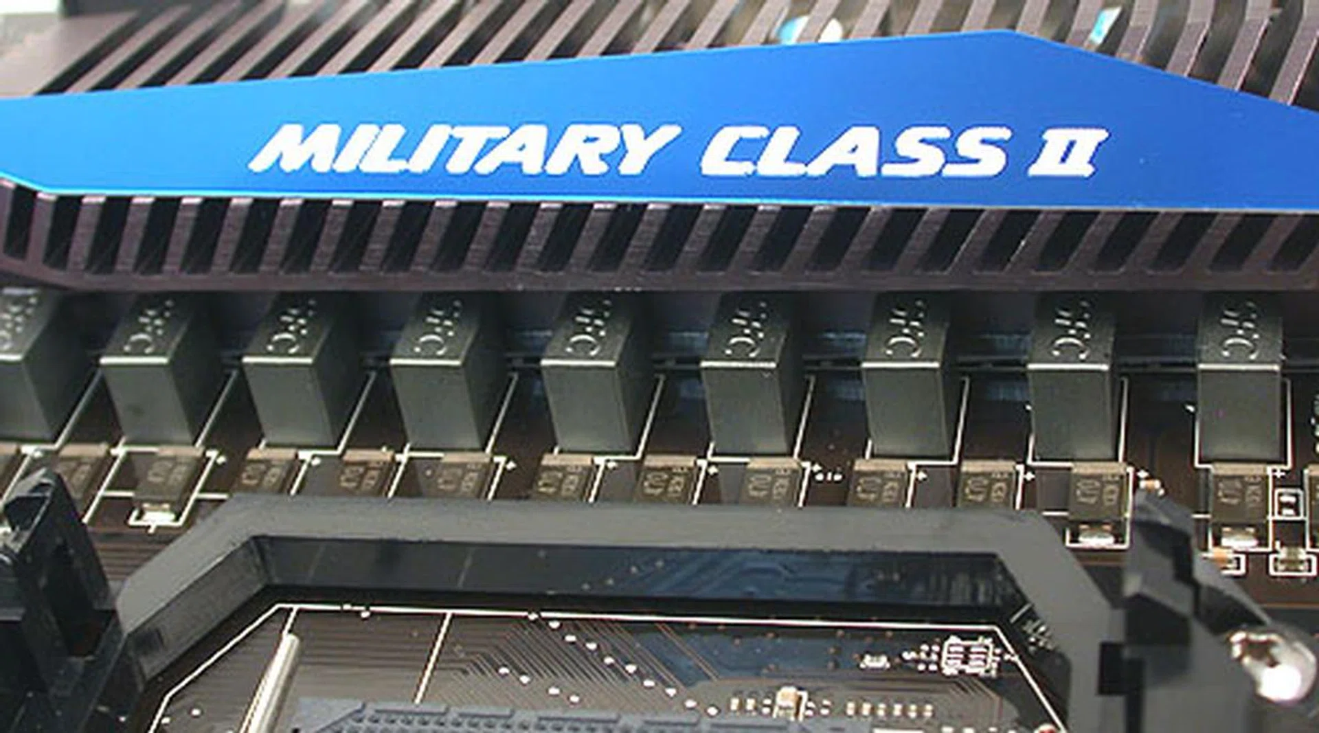 Some of the 'Military Class' components onboard can be seen here, like these 'Super Ferrite Chokes' which promise longer average lifespans.