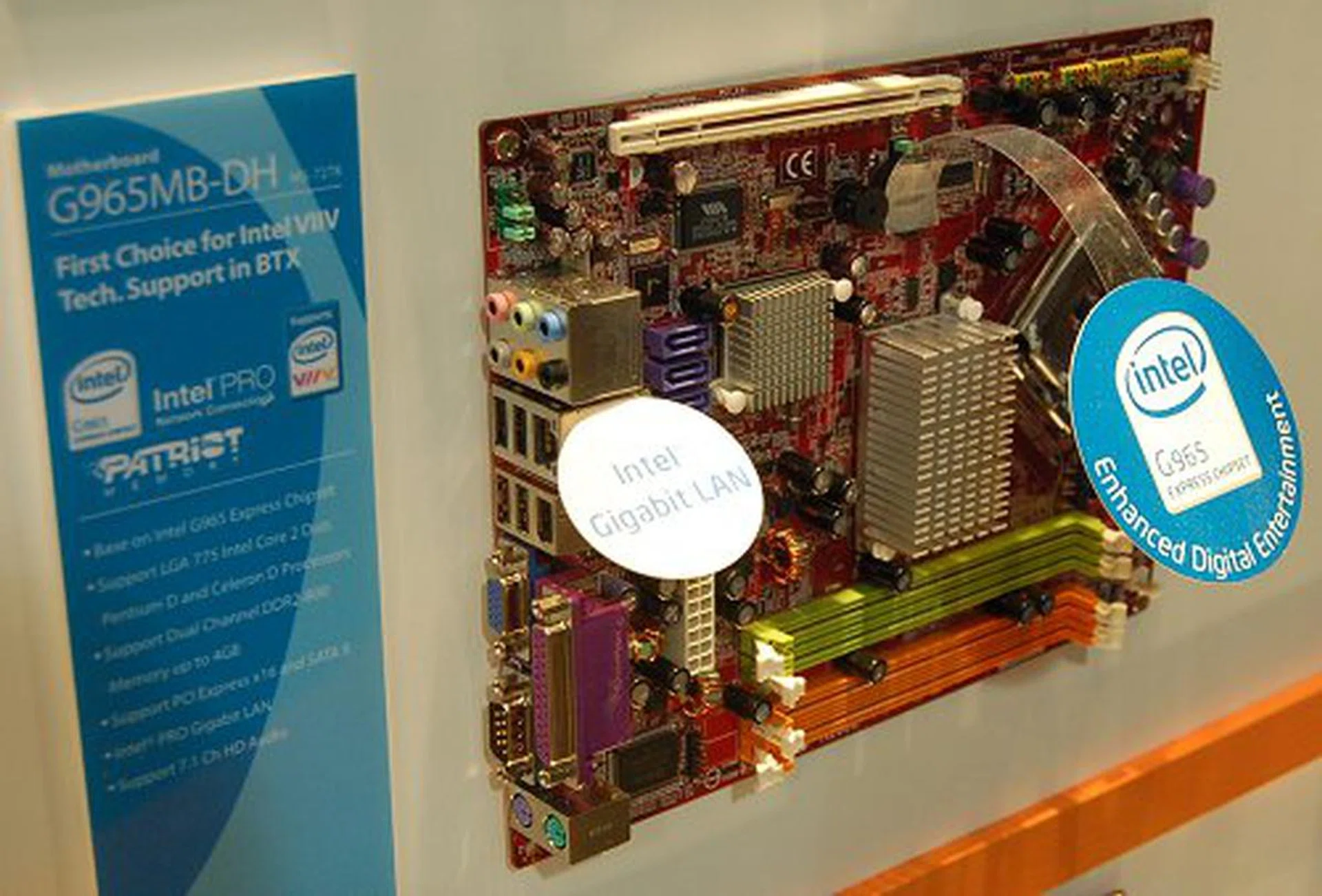 Engineered around the latest Intel 965 chipset family (codenamed "Broadwater") is the MSI G965MB-DH motherboard for consumer-oriented entertainment systems, which is further evident by its support for Intel Viiv technology.