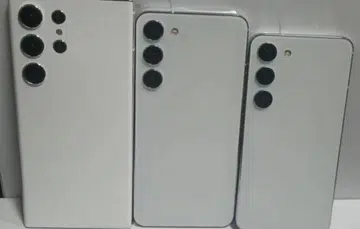 Dummy unit of the Samsung Galaxy S23 Ultra, Galaxy S23+ and Galaxy S23. <br>Image source: Slashleaks