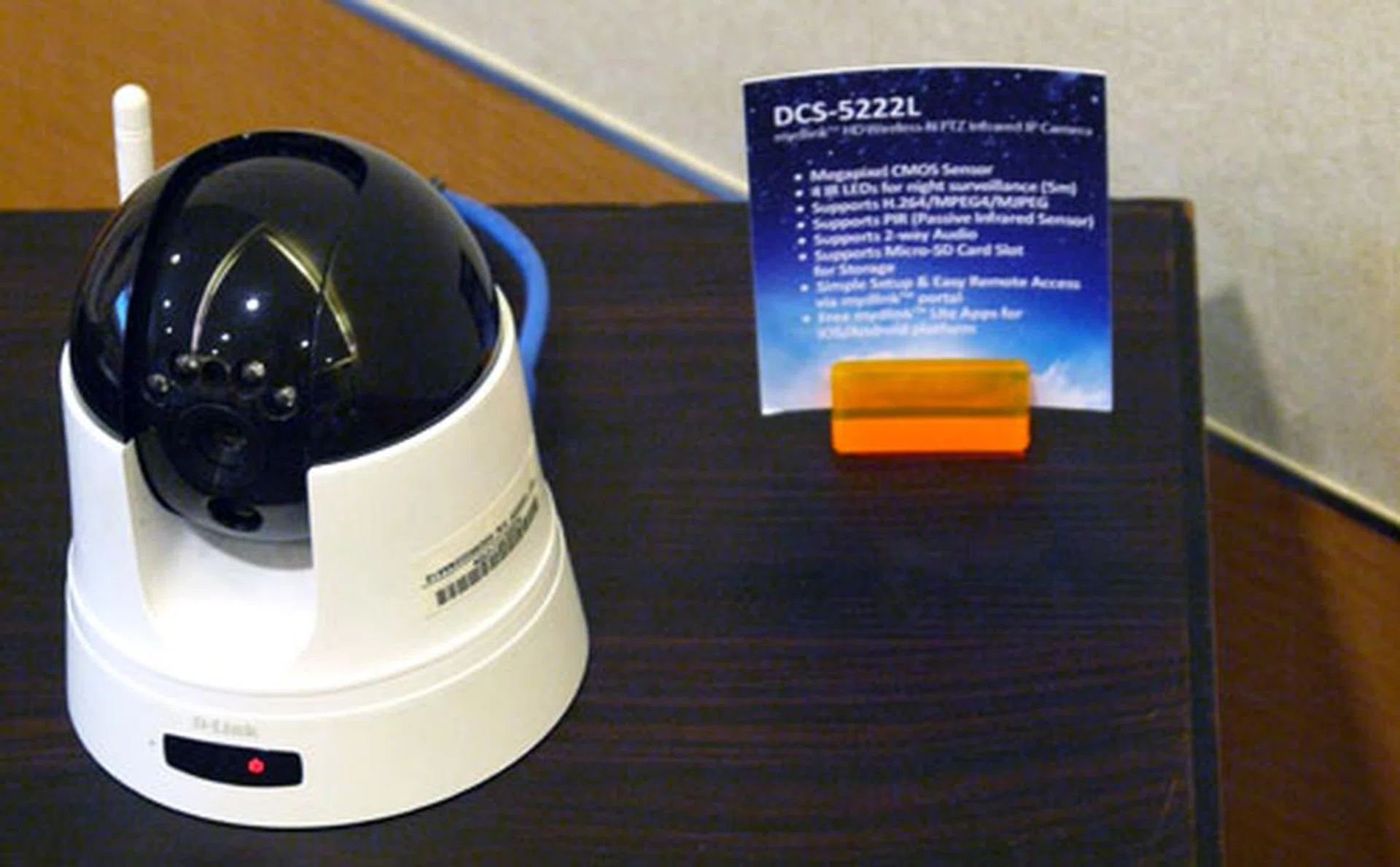 This camera is definitely worth a mention for its full-blown features. D-Link's Cloud Camera 5000 (or DCS-5222L) offers full pan and tilt features as well as day and night viewing. Viewing in the dark is made possible by its Infra-red LEDs. Other perks include a built-in microphone and an audio outlet. 