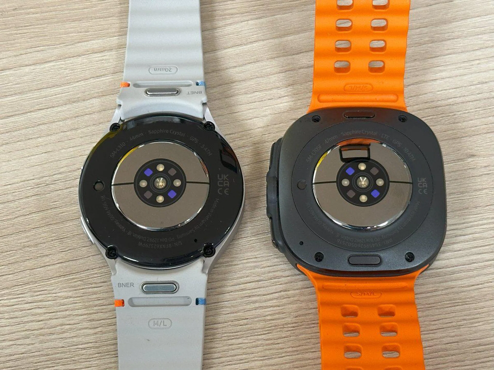Other than battery capacity, the Galaxy Watch7 and Galaxy Watch Ultra share the same chipset, memory, storage, display, GPS, and BioActive sensor. Image: HWZ 