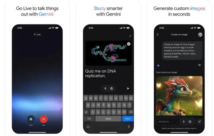 The Google Gemini app is free to download on the iPhone. You need to pay to access premium features through Gemini Advanced. (Photo: Google)