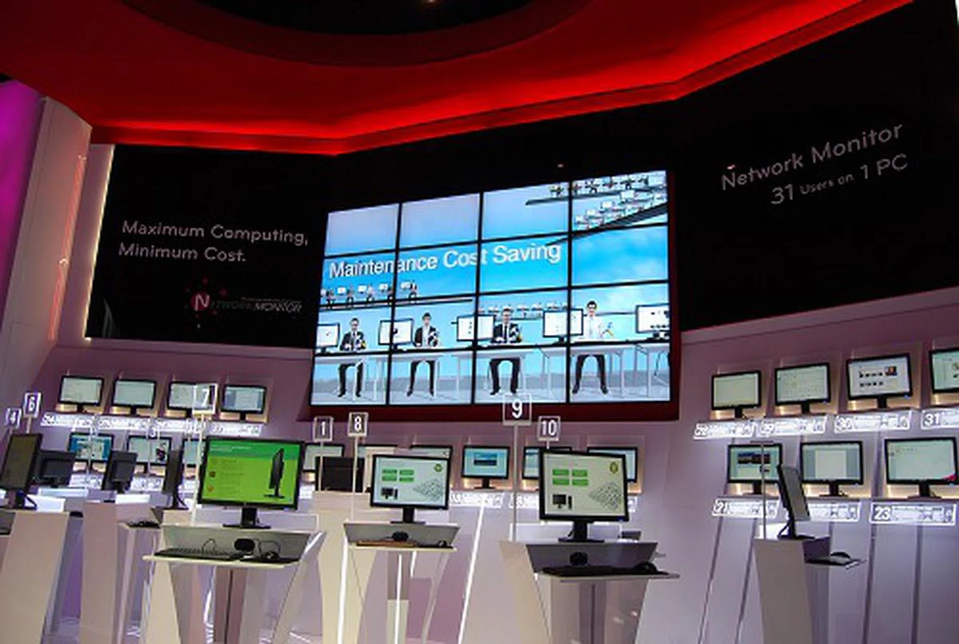 Samsung's Network monitor previously could handle 11 virtual PCs per real terminal. The 2010 model now support up to 31 virtual users for one PC. It's ideal for rollout in simple terminal style usage instead of purchasing complete mini systems.