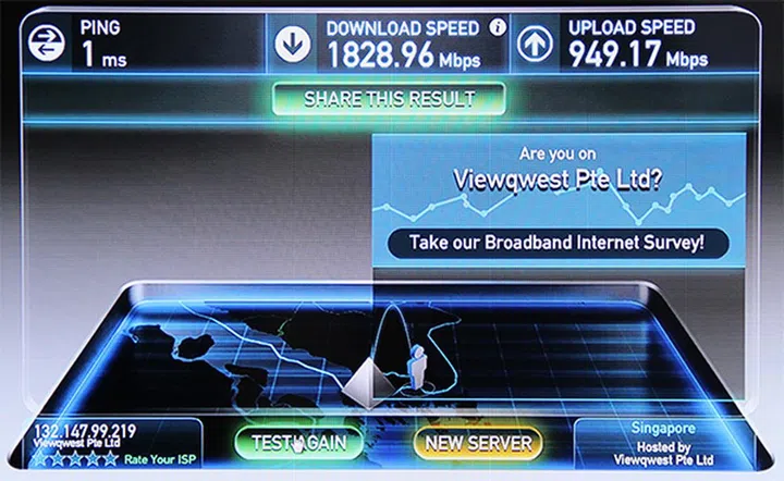 ViewQwest is the only ISP outside of Japan to offer 2Gbps fiber broadband.