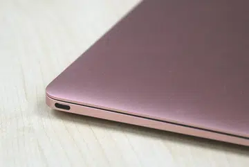 The USB Type-C port on an Apple MacBook.