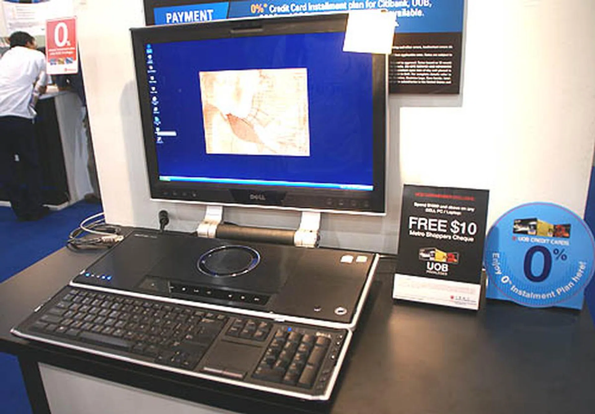 The powerful multimedia Dell XPS M2010 notebook that we reviewed previously will set you back by more than five grand. No wonder there's an advertisement for interest free loans besides it. 