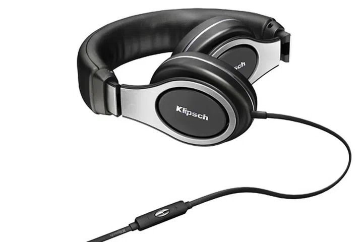 The headphones fold away for easy storage.