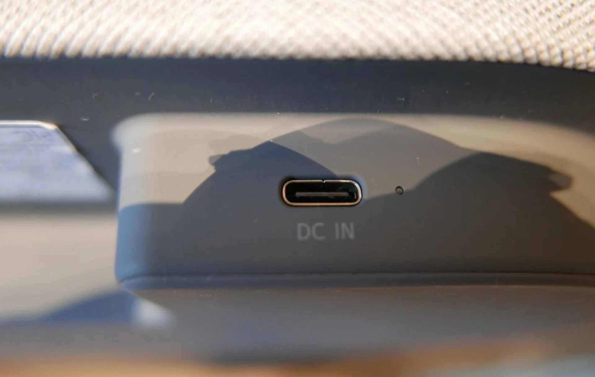 The USB-C charging port.