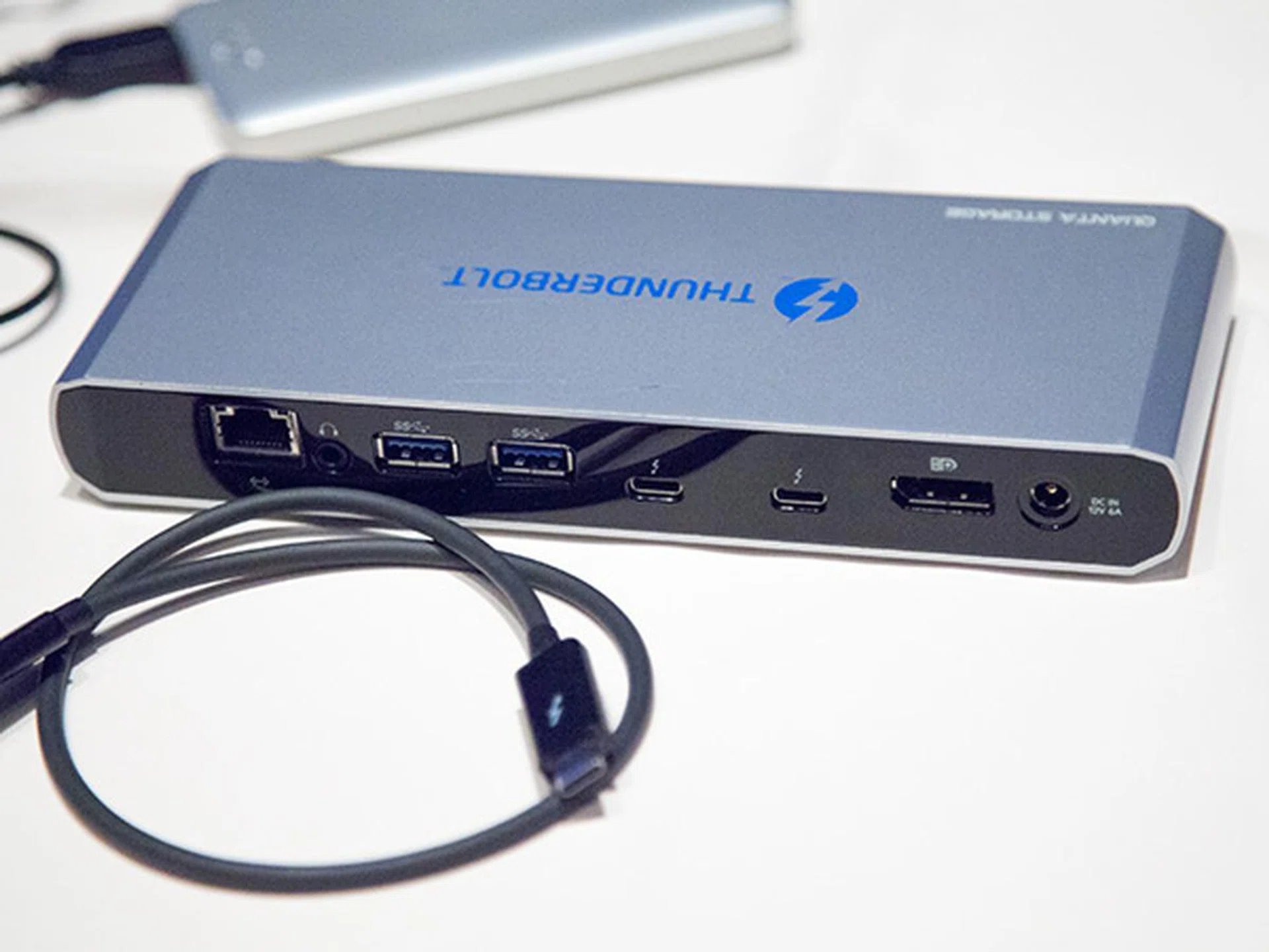 Using one Thunderbolt 3 cable, you can multiply the ports on your PC using a Thunderbolt dock like this. The second Thunderbolt port lets you daisy chain the connection up to 6 other devices.