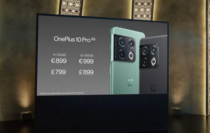 OnePlus 10 Pro global pricing announced at its 31 March keynote.