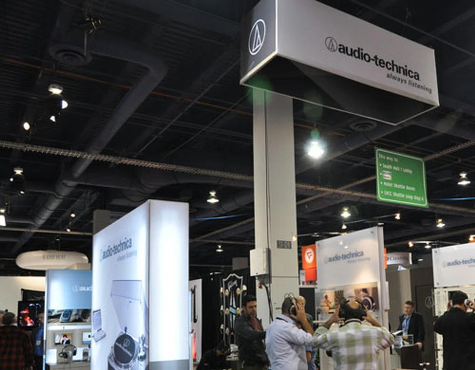We headed to the Audio Technica booth to check out the headsets that's sure to be there.