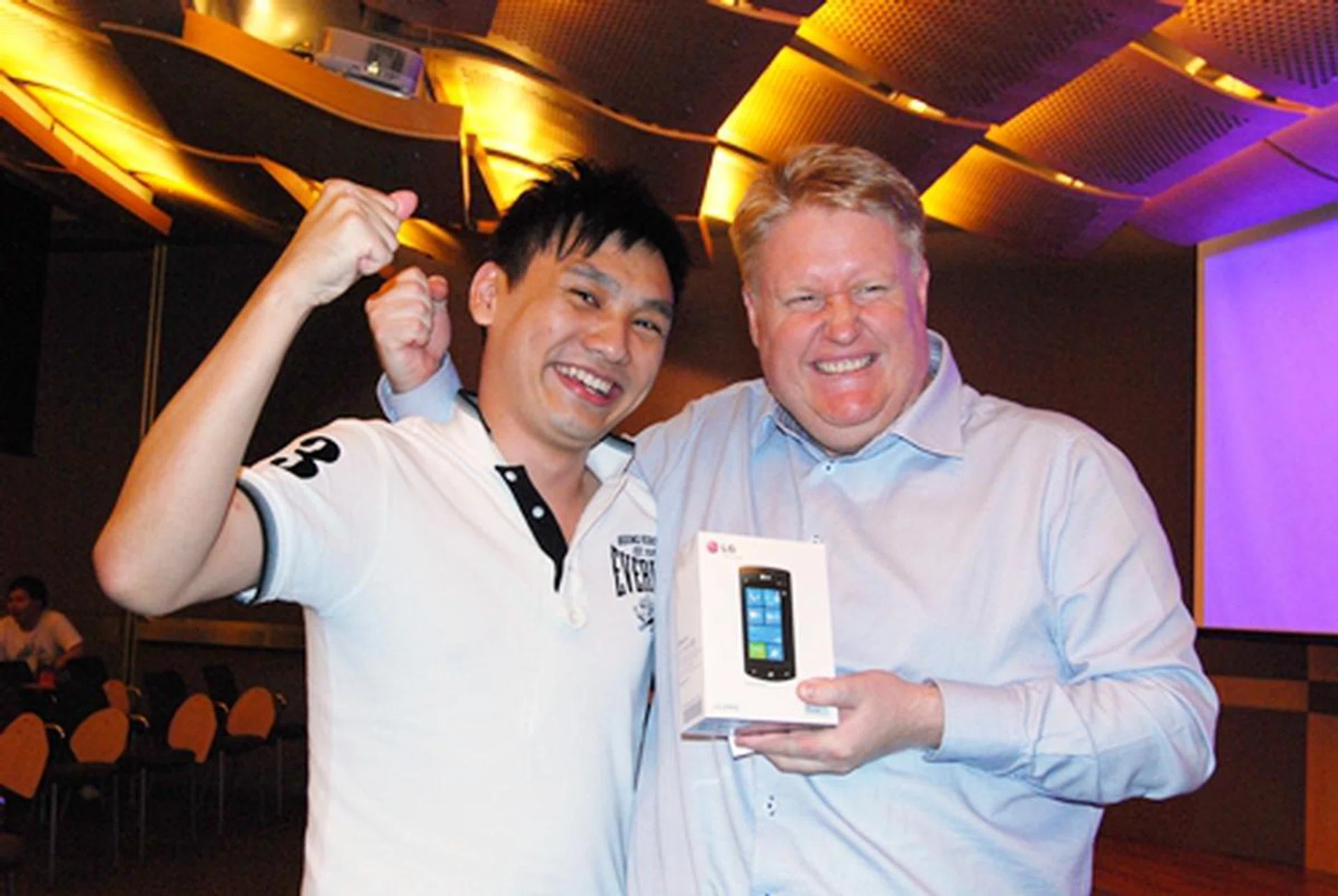 A lucky HWZ.com member walking away with the brand-new LG Optimus 7. Price tag? $888.