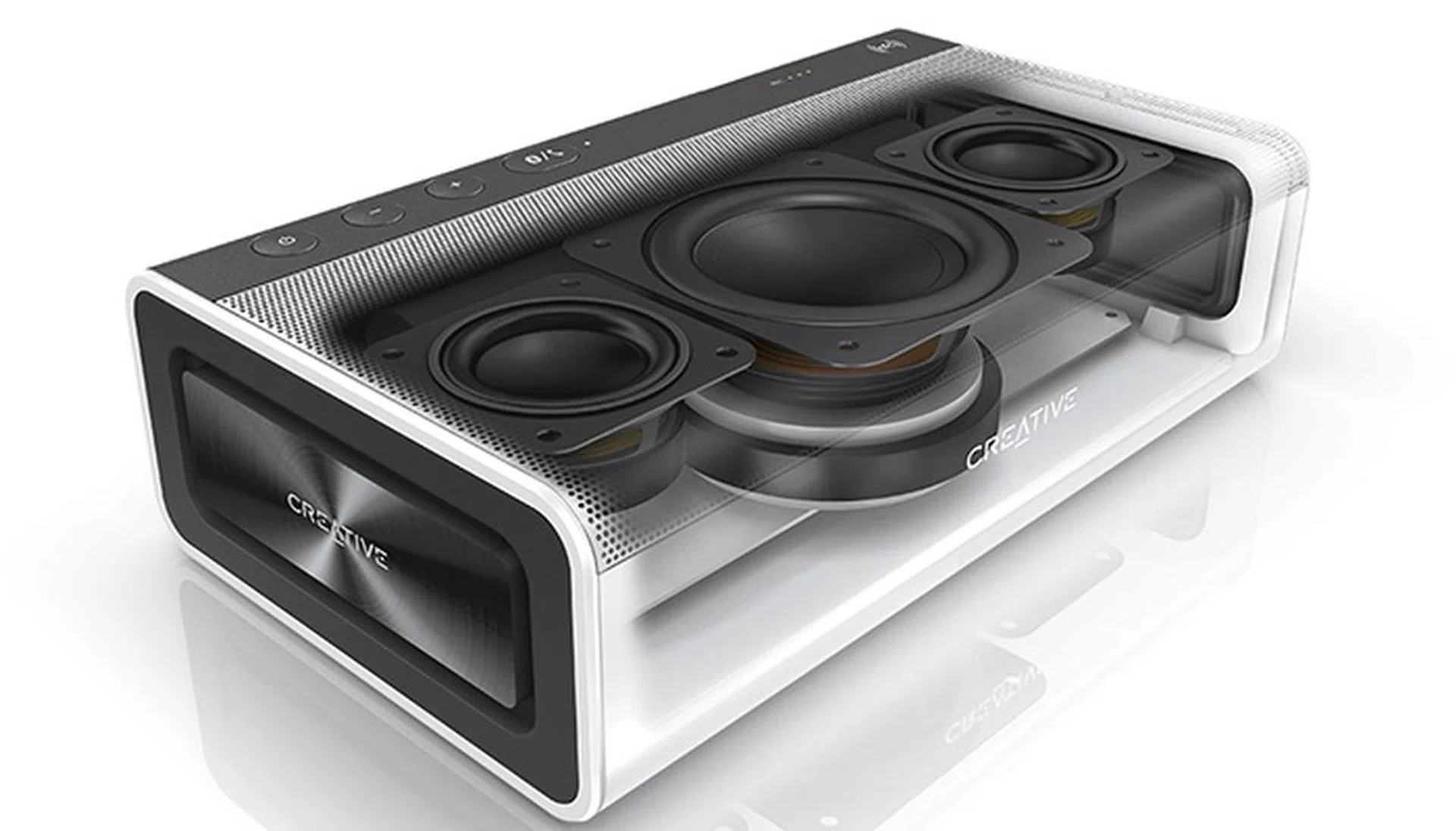 The new design has the drivers all facing upwards.