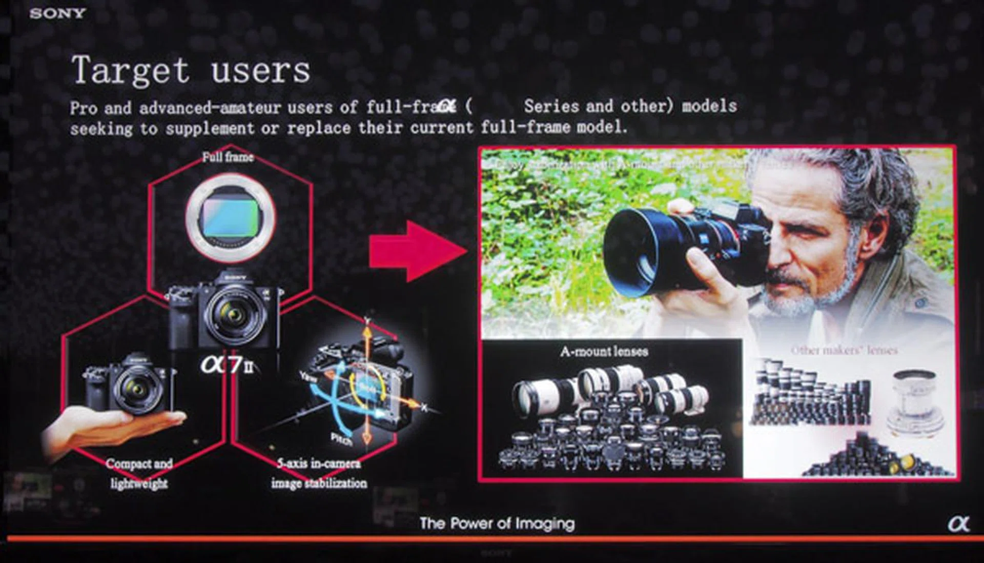Professionals and advanced-amateurs are the target market for Sony's A7 series.