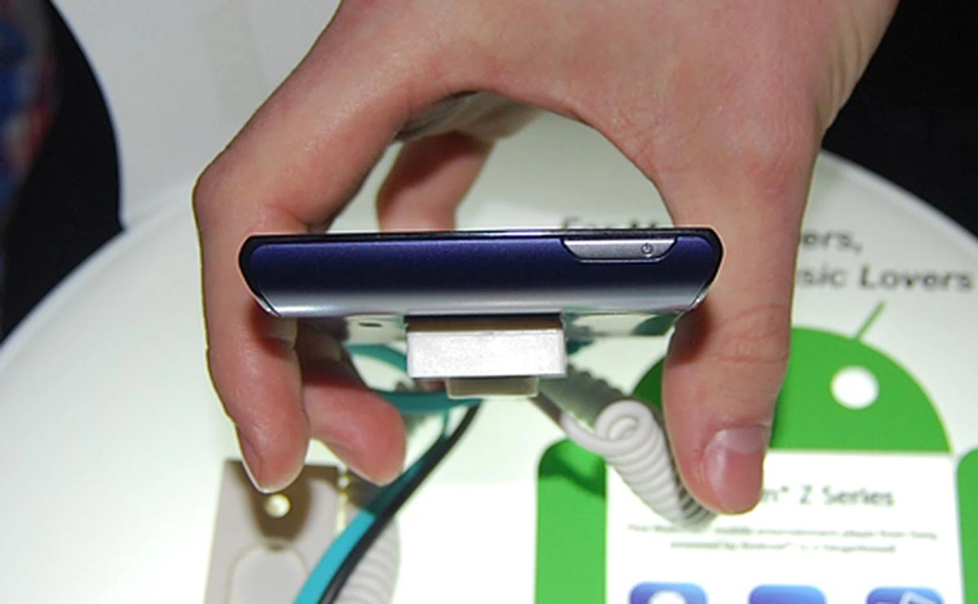 The power button is located at the top of the Z1050.