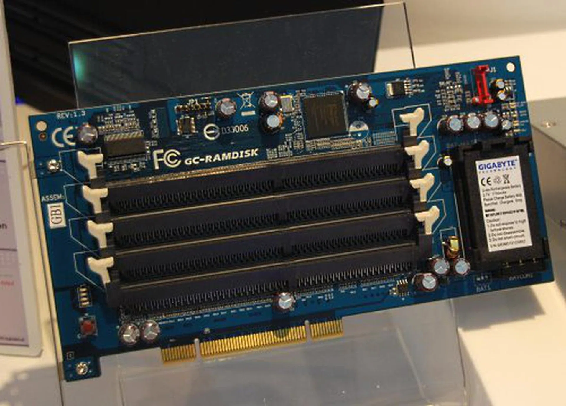 Apparently, the i-RAM is still alive, though we can't be sure if Gigabyte just puts it out for display every Computex. With true SSDs going mainstream in the next couple of years, could this be the last time we're seeing it?  