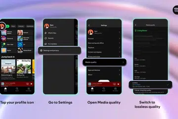 Steps to enable Lossless Audio on Spotify Premium.