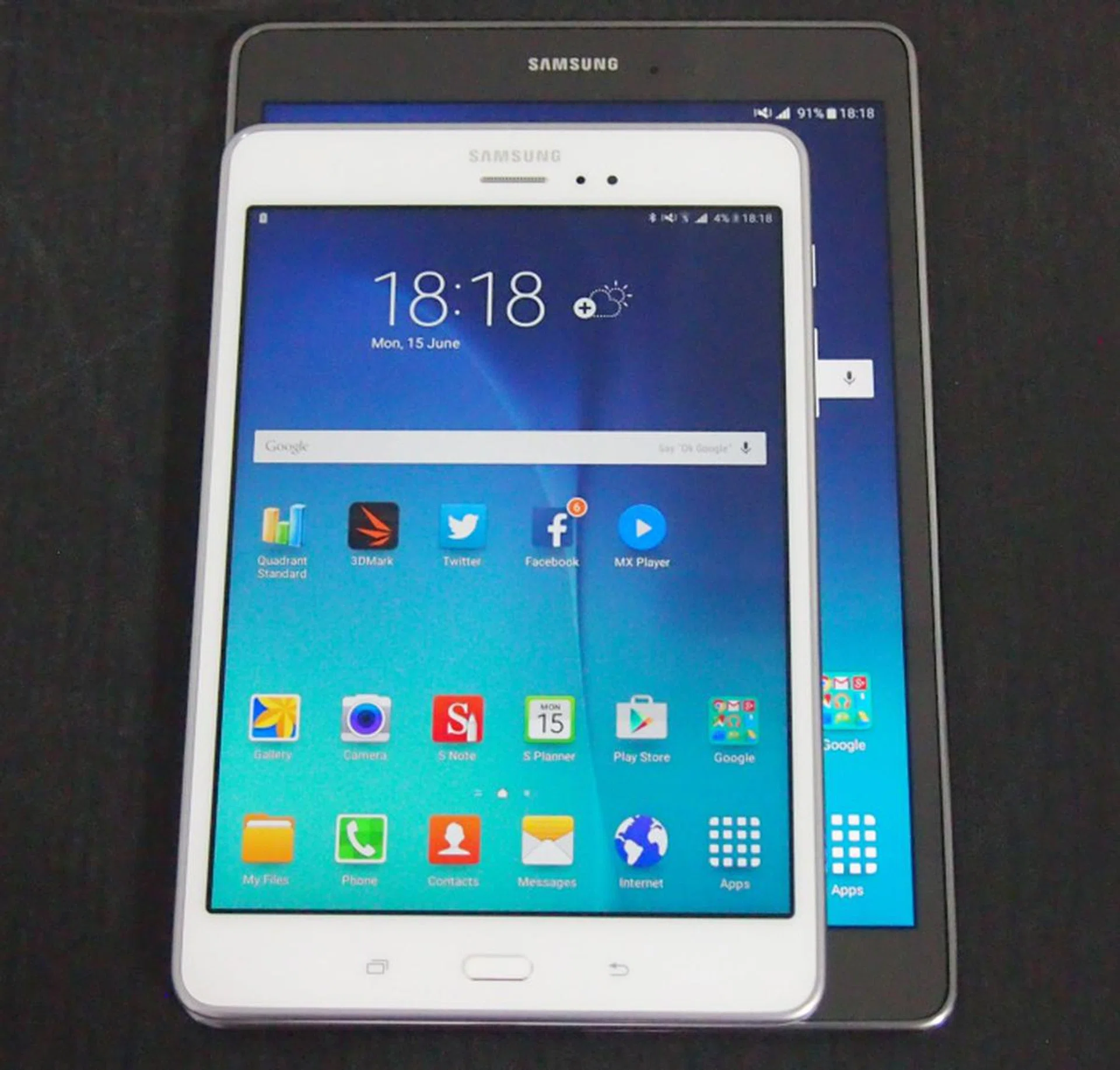 Front view:  How the 8-inch model sizes up against the 9.7-inch model.