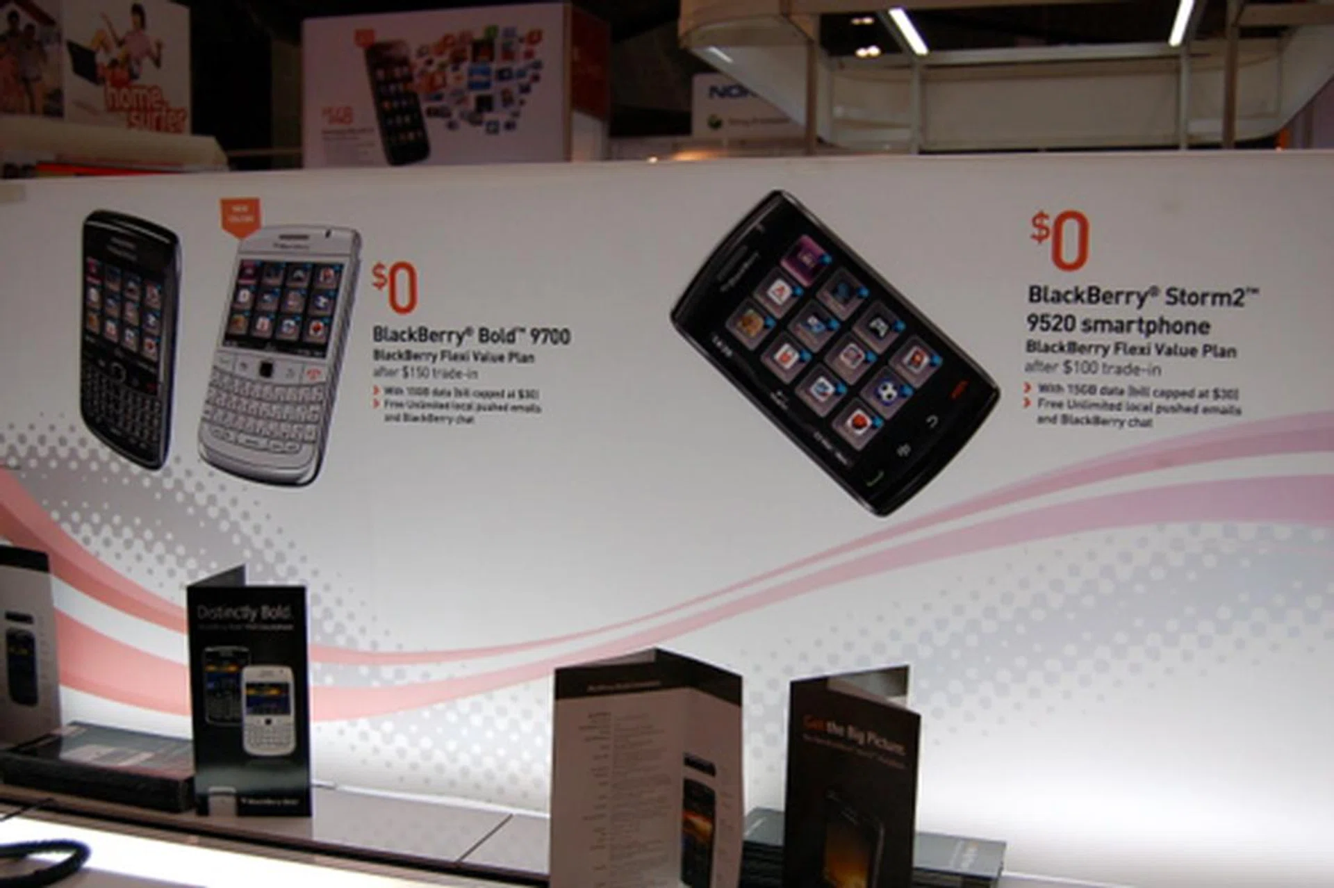 Those specifically seeking a BlackBerry can get the Bold and Storm 2 for as low as $0 on BlackBerry Flexi Value Plans after $150 and $100 trade-in respectively.