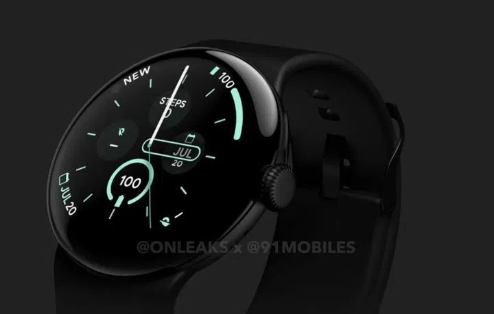 The Google Pixel Watch 3 looks no different from the Pixel Watch 2 and Pixel Watch. (Image source: @OnLeaks x @91Mobiles)
