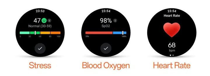 Stress, blood oxygen, and heart rate tracking form the fundamentals of the OPPO Watch X's 24-hour monitoring.