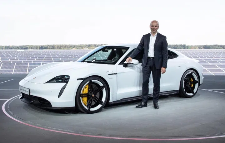 Manfred Harrer Vice President Chassis Development at the launch of the Taycan. (Image source: Porsche)