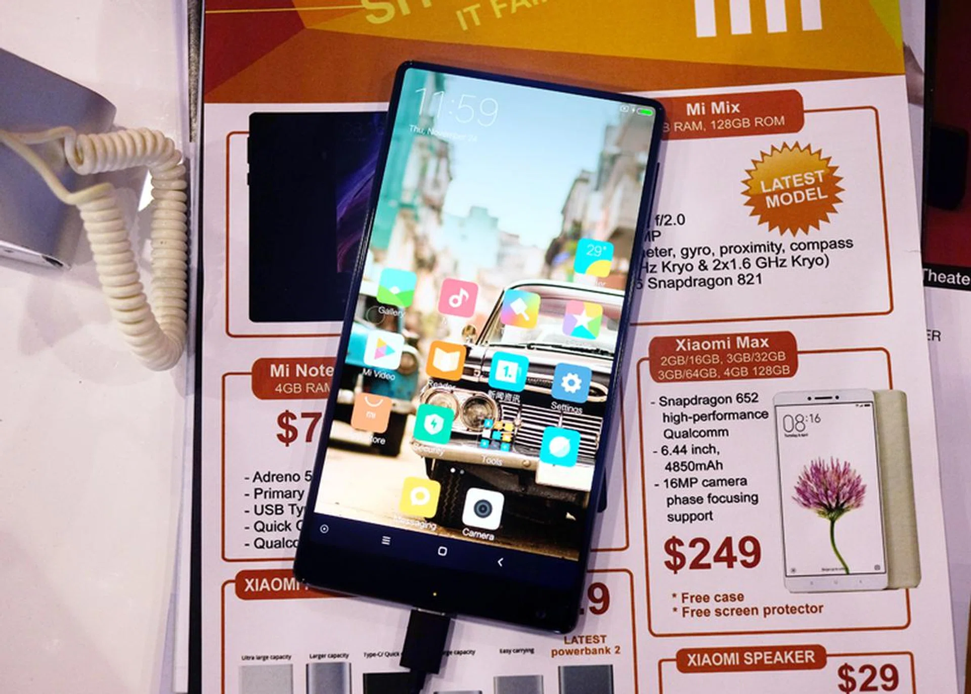 The futuristic Xiaomi Mi MIX is almost entirely display with a 6.4-inch LCD screen packed into a phone the size of an iPhone 7 Plus. The back, sides and frame of the phone are made entirely from lightweight, ultra-durable ceramic. Inside you'll find a Qualcomm Snapdragon 821 processor, and 4GB RAM. Grab the 128GB model at Sitex for $1169 or the 256GB model for $1549. Both models come with 1-year in house warranty from New Star Electronics.