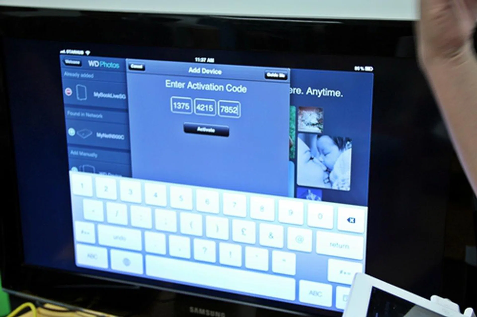 Shown here is the WD 2go iOS application where the end-user is required to enter the unique activation code. Upon a successful authentication procedure, the end-user would have access to the device, a private cloud without technical hassles.