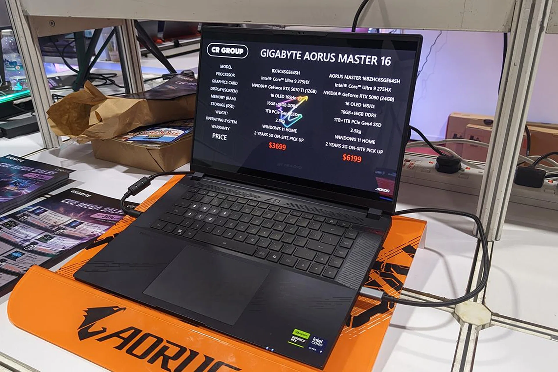 The Gigabyte Aorus Master 16 comes with either an RTX 5070 Ti or an RTX 5090.