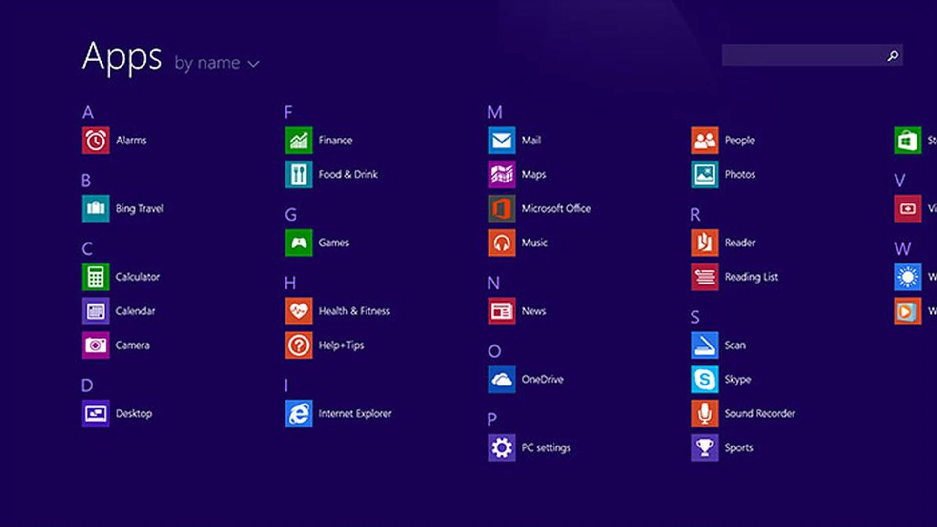 Apps are sorted in alphabetical order just like Windows Phone 8. 