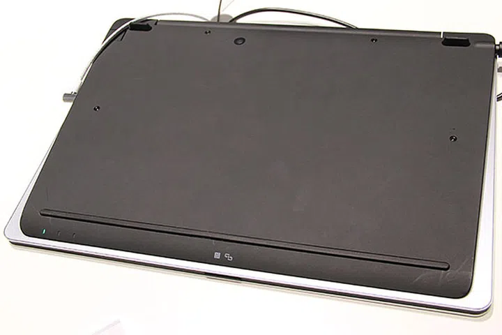 Notice the rear-facing camera at the base of the laptop. It'll come in handy for scanning documents or taking snapshots in tablet mode.