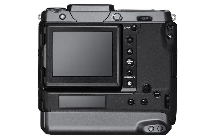 The large rear LCD has a smaller secondary one under it. 