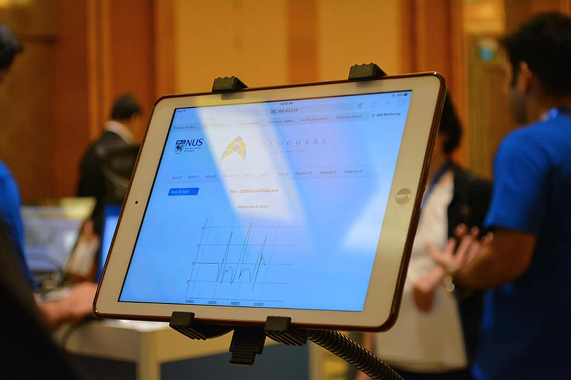 Movement data is logged and can be accessed via a Web app.