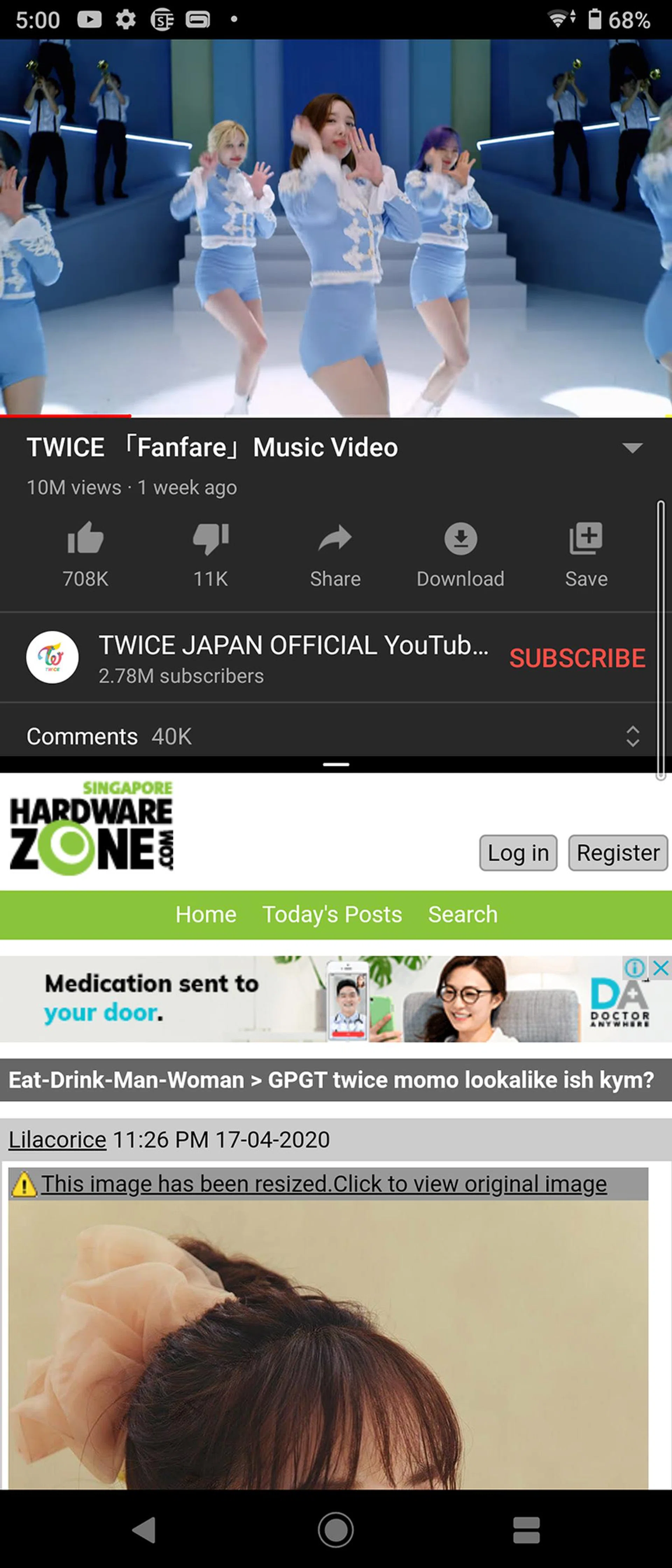 Multi-Window on the Xperia 10 II in action.