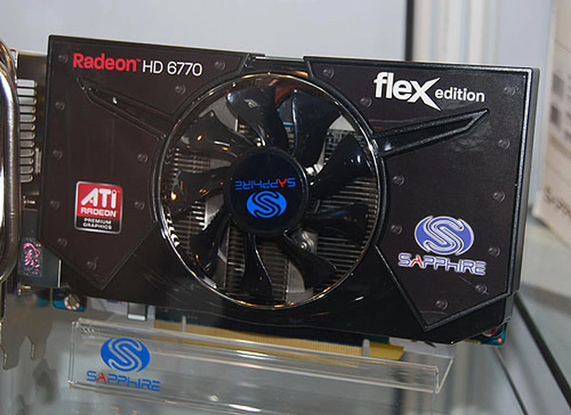 With the FleX Edition of Sapphire's Radeon HD graphics cards, you don't need an active adapter or monitor with a DisplayPort in order to run in Eyefinity mode. DVI monitors are all you need. Obviously we'll like to see more FleX cards around.  