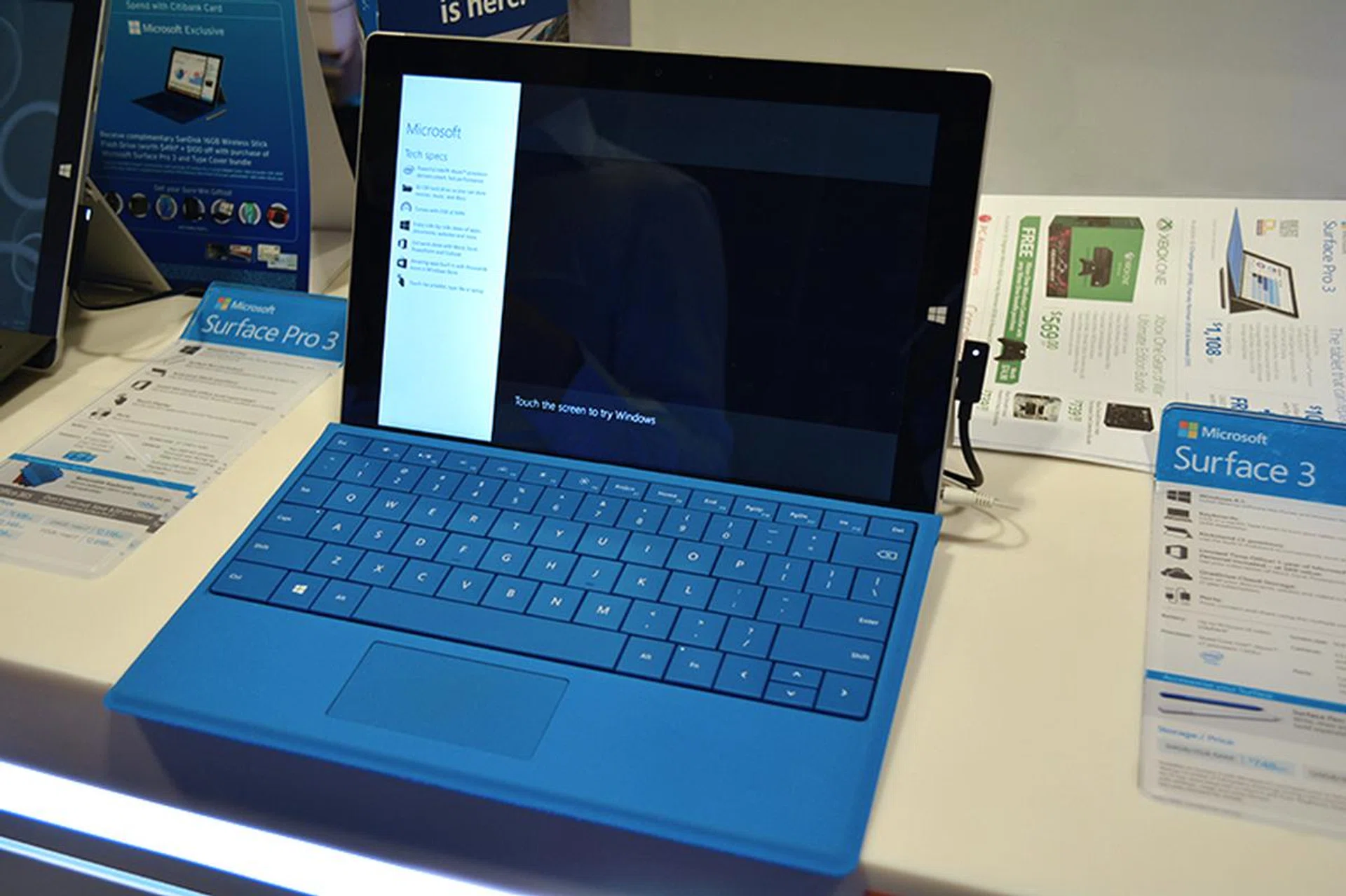 The Microsoft Surface 3 is a pared down and more affordable version of the stellar Surface Pro 3. At 8.7mm thin, it is the thinnest Surface yet. The Intel Atom x7-Z8700 feels surprisingly speedy and it comes with 4GB of RAM and 128 of eMMC flash memory. It costs $898, while the cheaper model with 2GB of RAM and 64GB of storage will cost just $748.