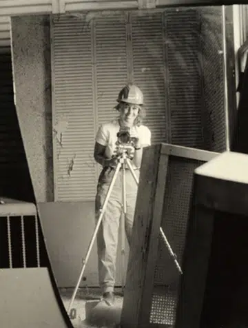 Carol Highsmith self-portrait in a broken mirror that she photographed during the Willard Hotel restoration, Washington, DC (c. 1980–90) (image via Wikimedia Commons)