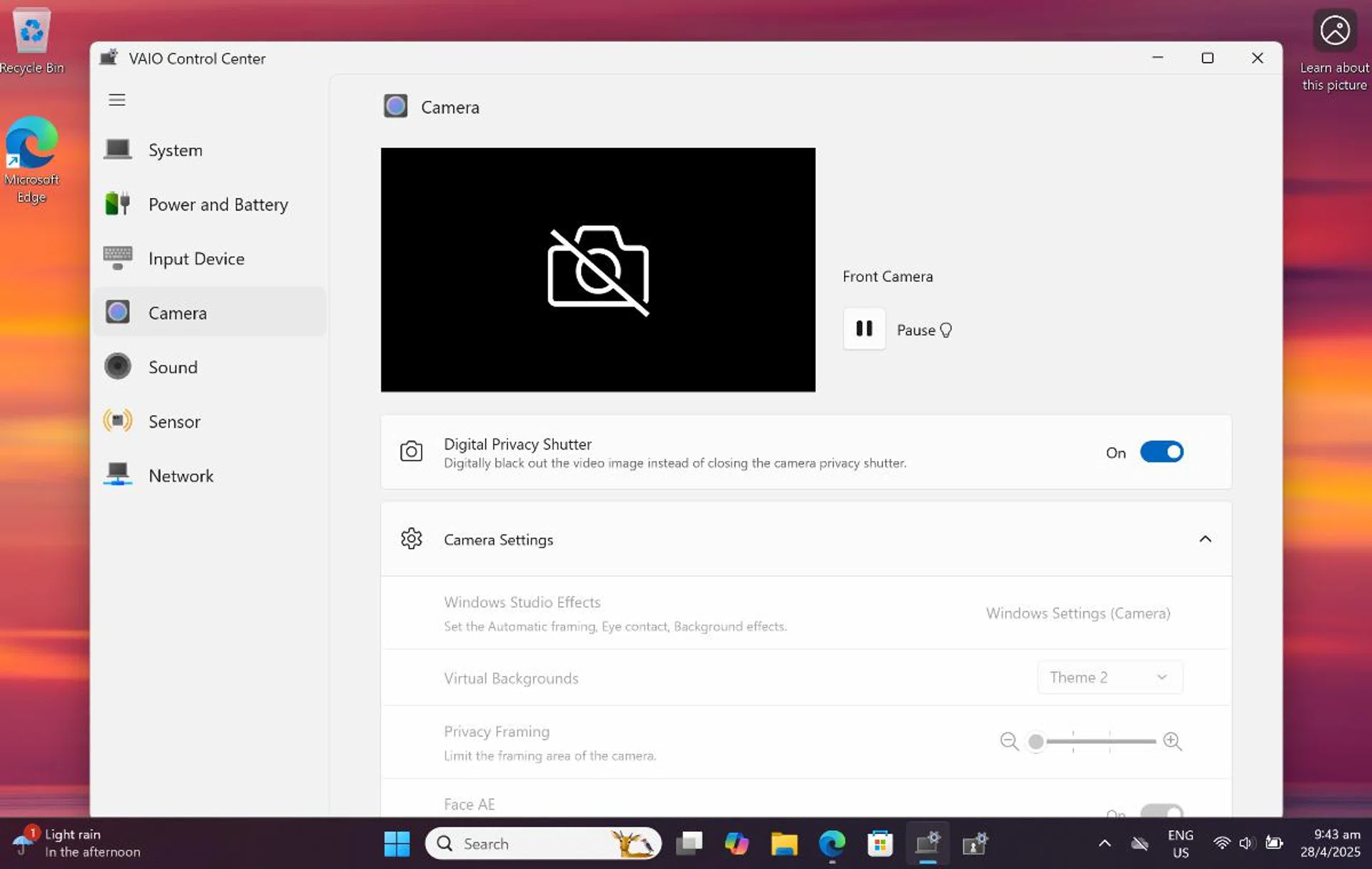 I really appreciated that the camera had both a physical and digital cover. Photo: HWZ. 