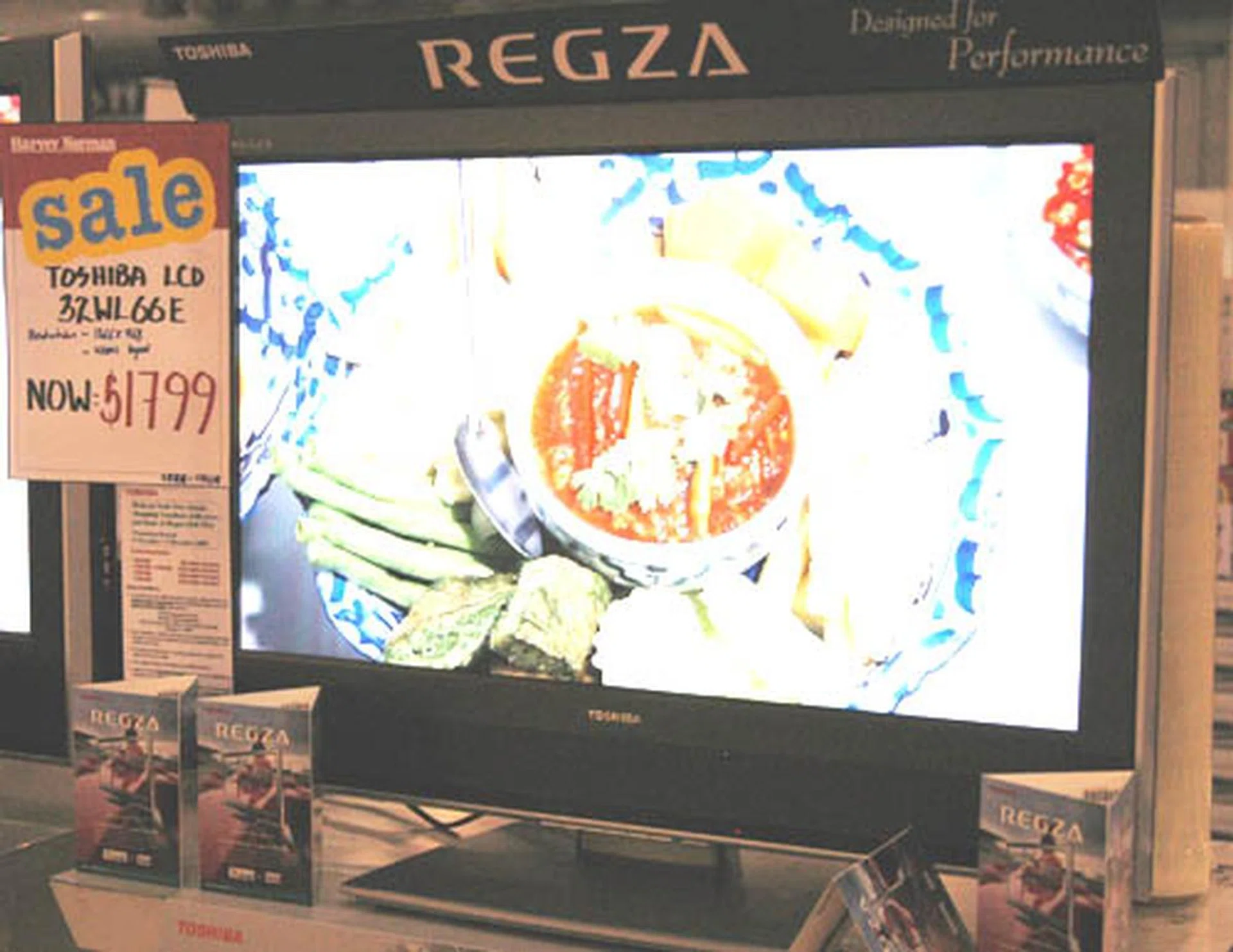 At Harvey Norman's booth, you can also find Toshiba's LCD TVs. This 32-inch Regza is competitively priced at $1799.